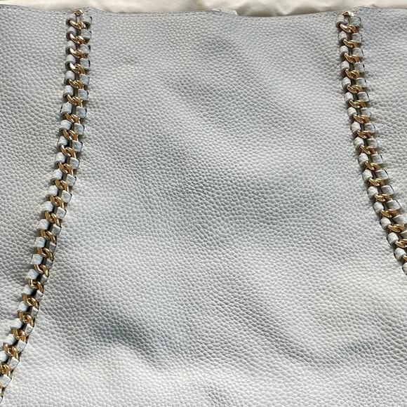 NWT Badgley Mischka Vegan Leather Tote Bag Gray Carryall Open Top MSRP $139 - Picture 5 of 7